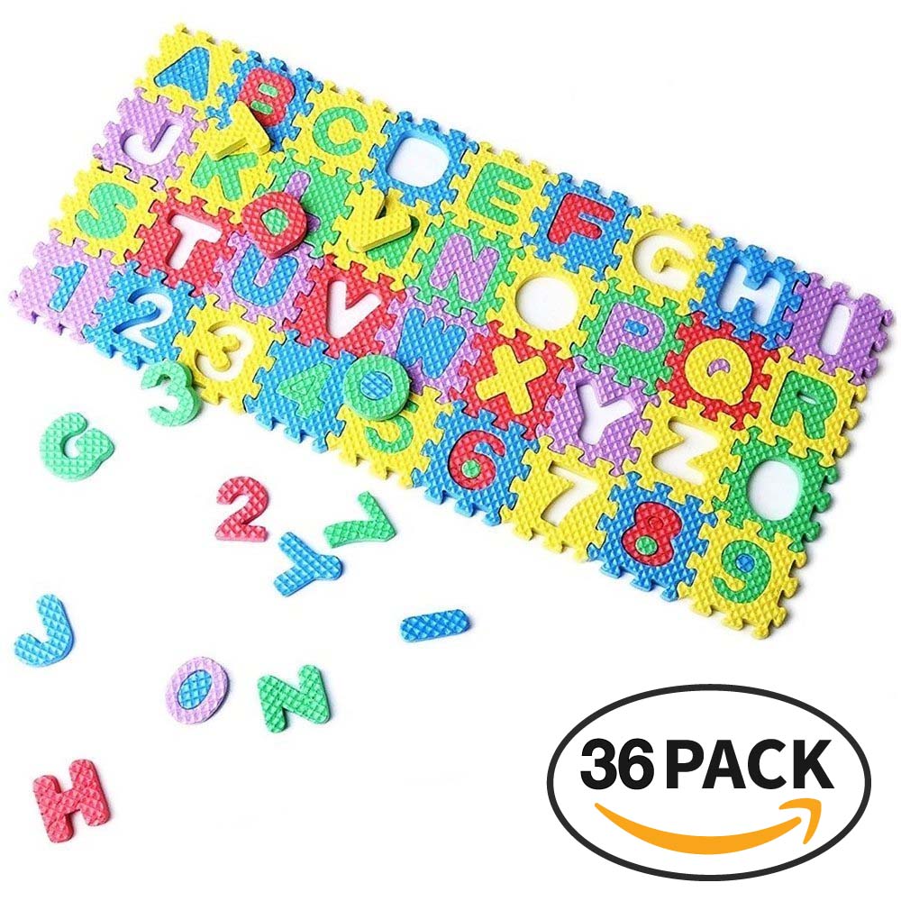 Child Number Alphabet Puzzle Foam Maths Educational Toy Gift,Videlasany Jigsaw Puzzle for Kids GY613 36Pcs Baby Puzzles 